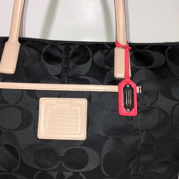 Coach Legacy Weeknd Signature Black Nylon East West Tote - Picture 6 of 9